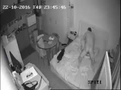 Guy fucks his wife rough and masturbates to her being recorded on a hidden cam 